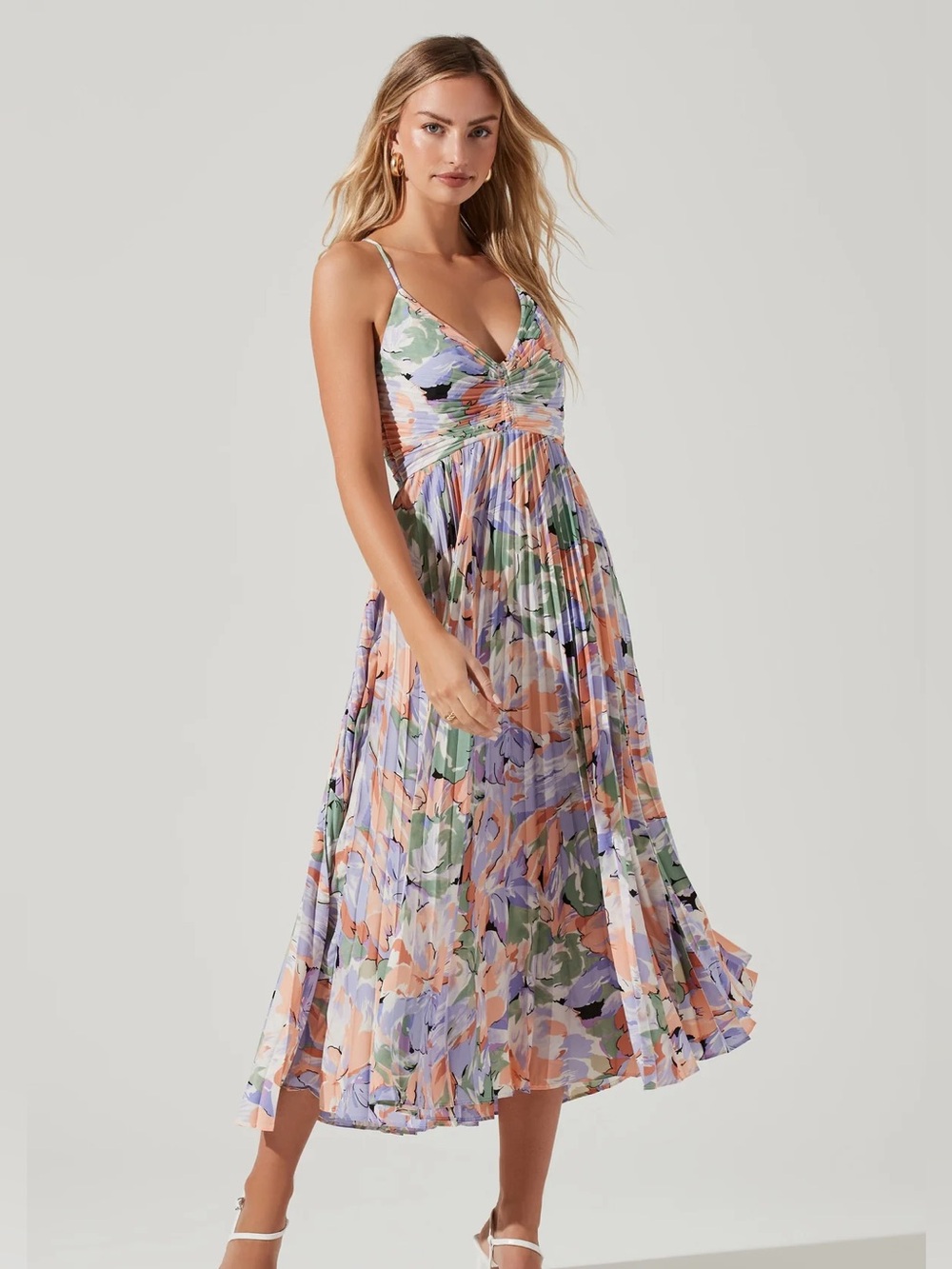 ASTR the Label Blythe Floral Plisse Midi Dress - Picture 9 of 10